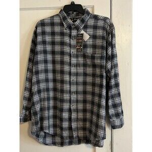 Classic Rugged Wear Men’s Shirt 3XL Gray Plaid Flannel Cotton Workwear Cabincore